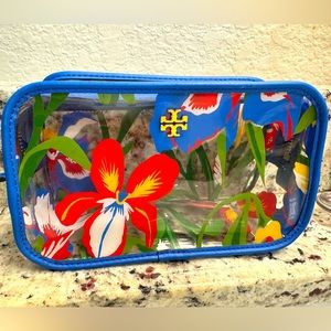 Tory Burch Painted Iris Clear Cosmetic Bag
